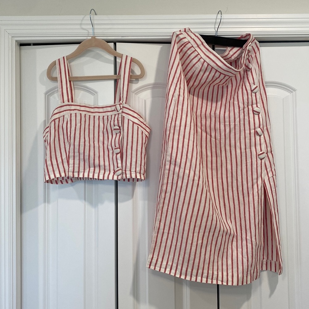 Forever 21 Two piece set red and white stripes